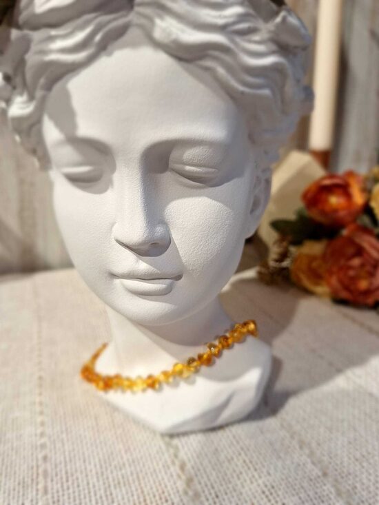 Dzintara krellītes pulētas medus krāsā 34cm